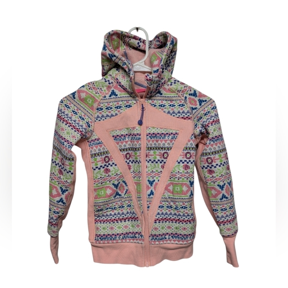 Ivivva Scuba Fleece Hooded Colorful Jacket Girls Size 8